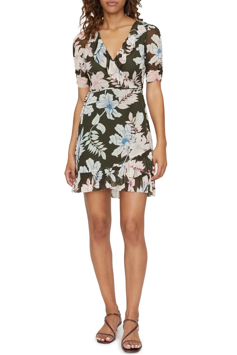 Foxy Lady Floral Wrap Dress, Main, color, TROPIC PUNCH