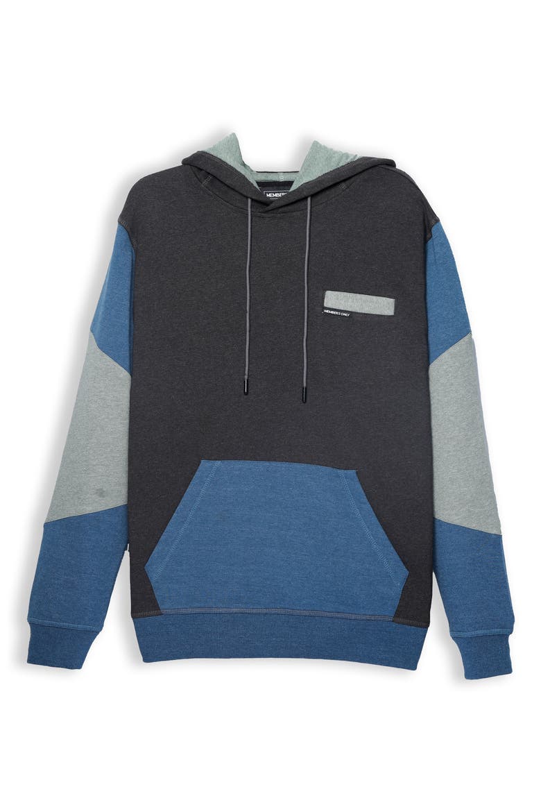 Drew Colorblock Hooded Sweatshirt, Alternate, color, Charcoal