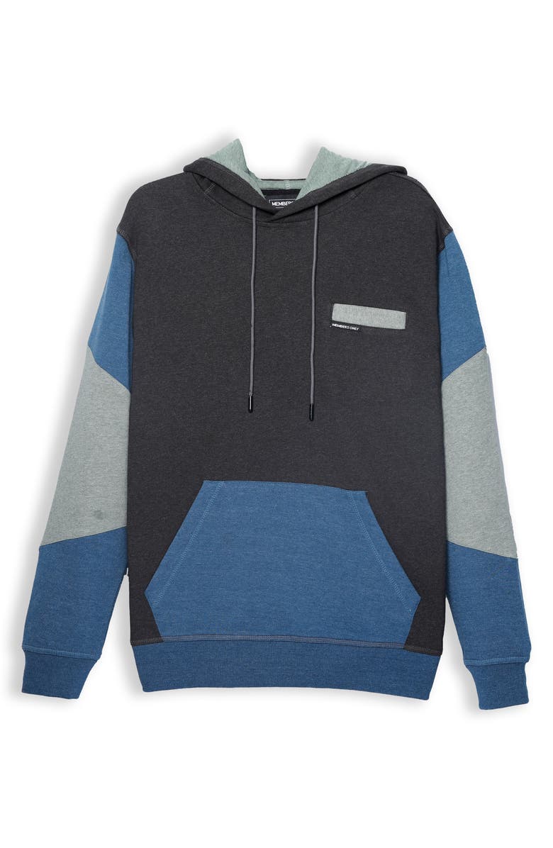 Members Only Drew Colorblock Hooded Sweatshirt, Alternate, color, Charcoal
