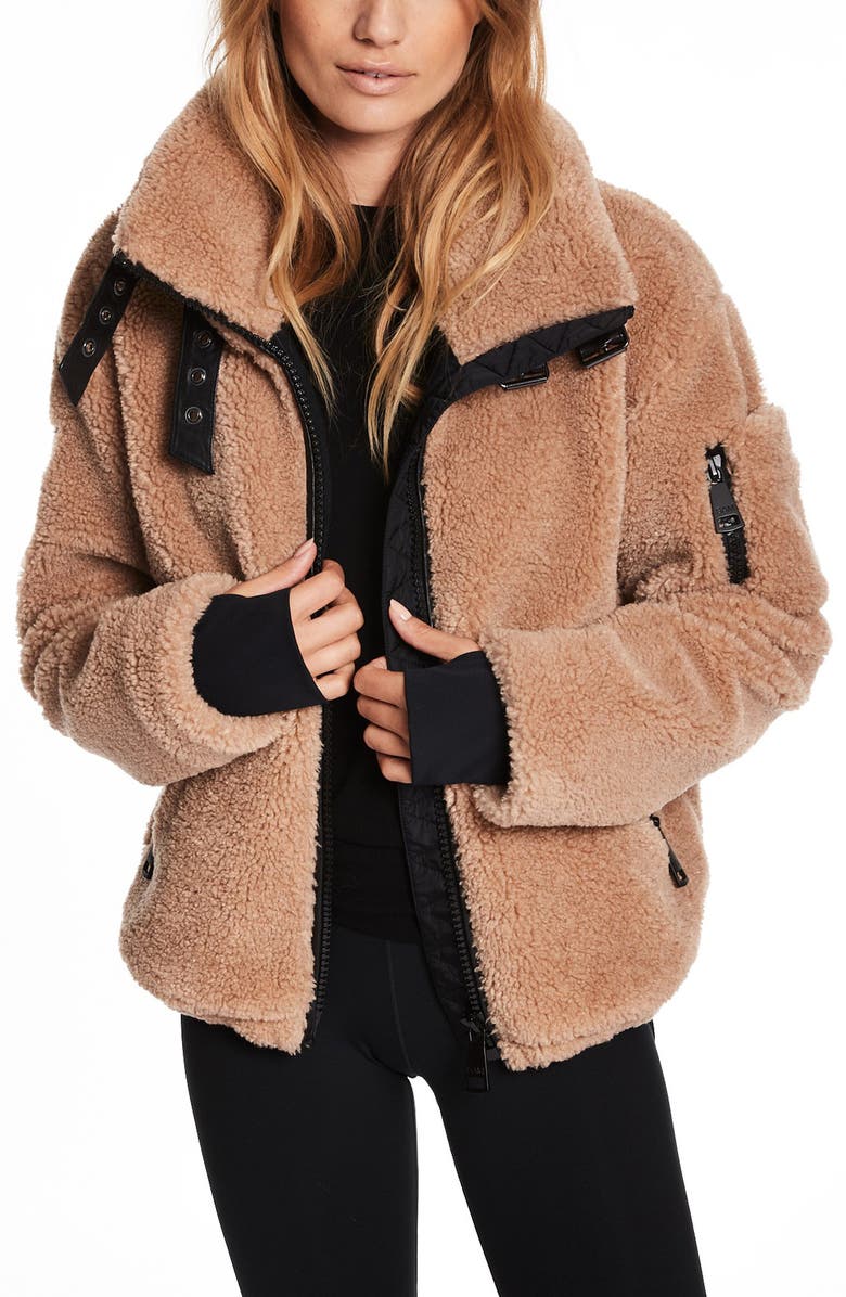 SAM. Denver Faux Shearling Jacket, Alternate, color, Camel