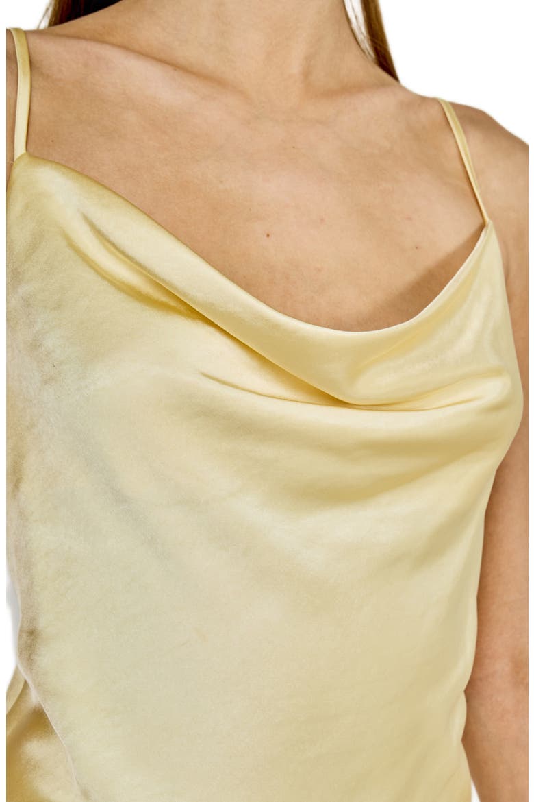 Satin Midi Dress, Alternate, color, LEMON