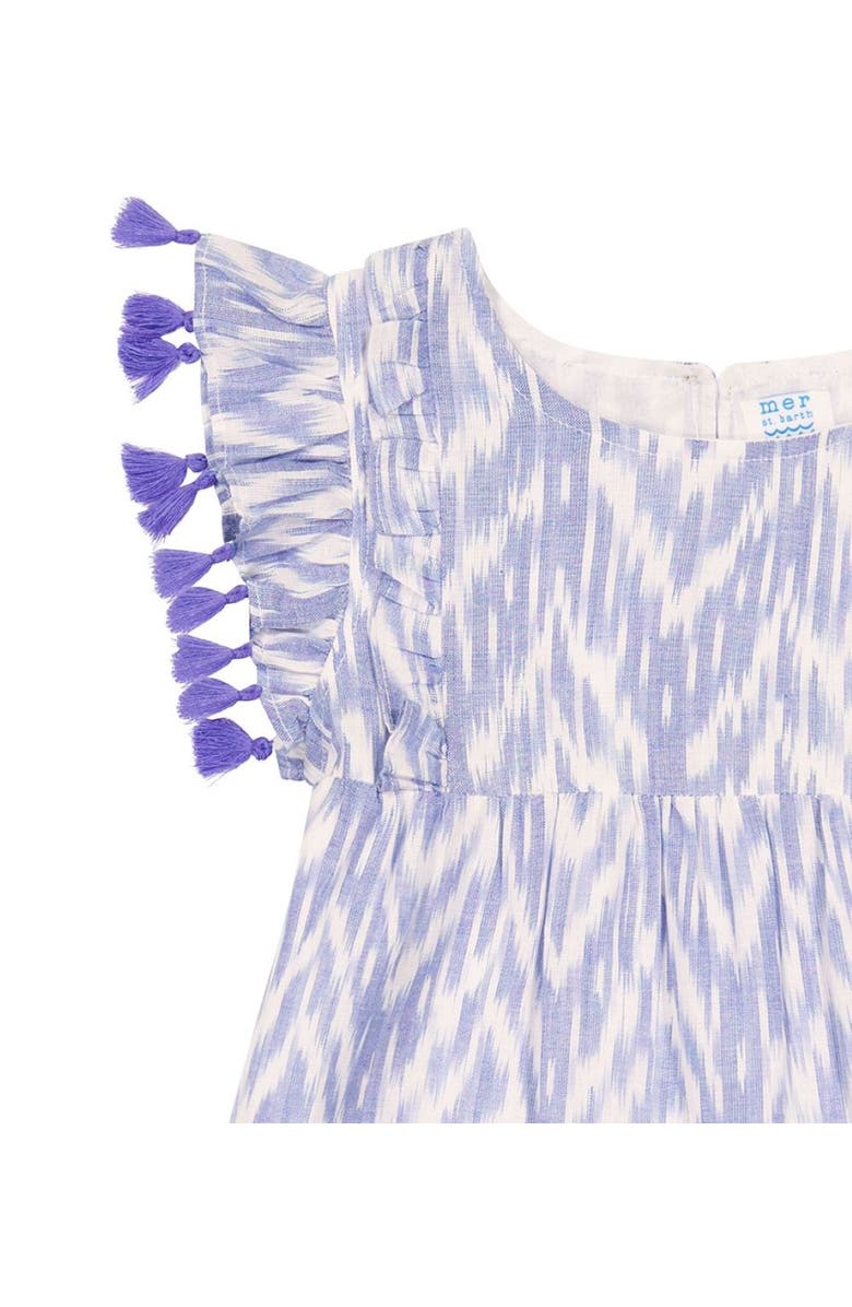 Mer St. Barth Sophie Tassel Dress, Alternate, color, Blue Ikat