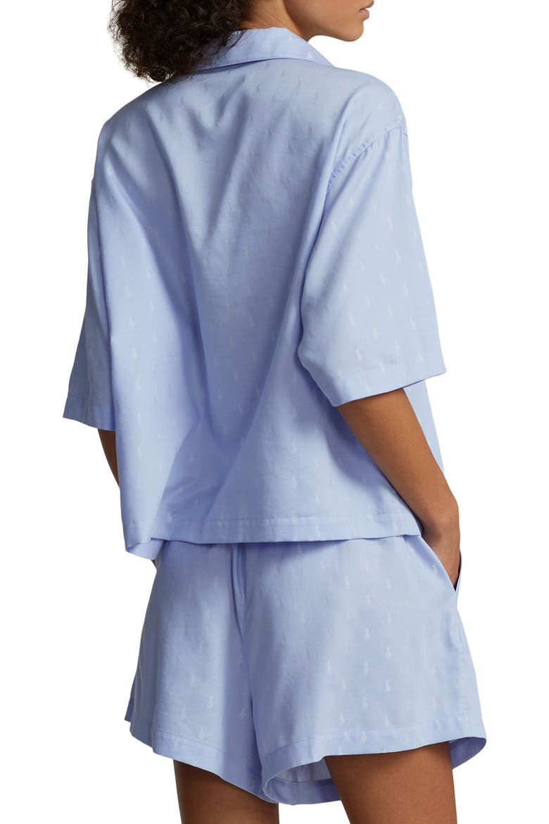 Pony Logo Short Pajamas, Alternate, color, BLUE