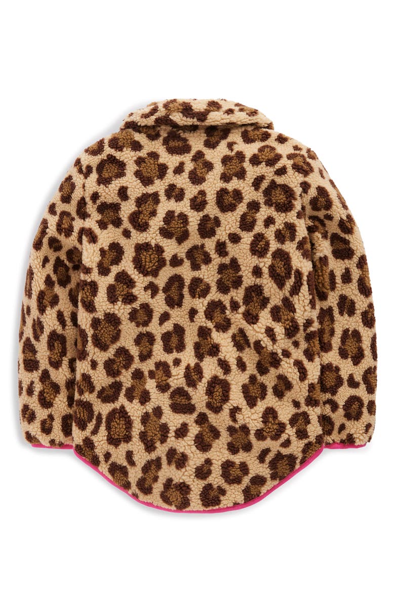 Mini Boden Kids' Leopard Print Textured Fleece Jacket, Alternate, color, Leopard