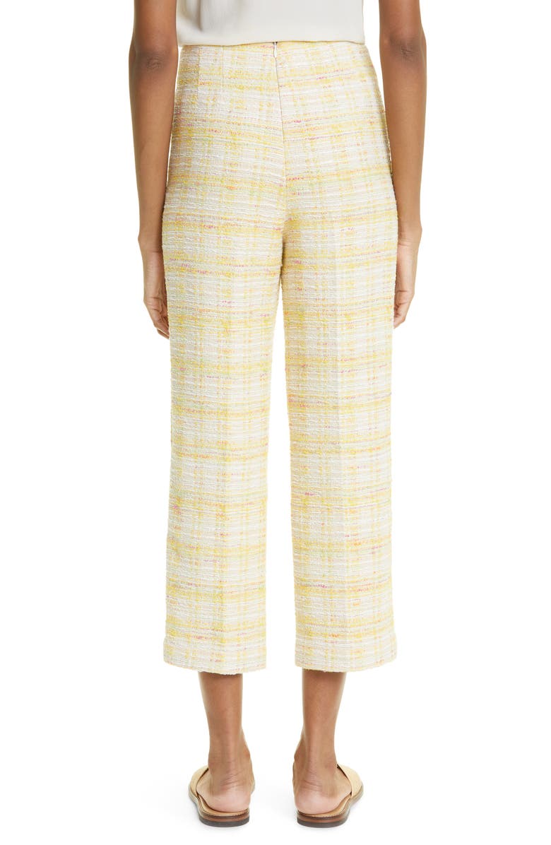 Lisa Marie Fernandez Crop High Waist Straight Leg Cotton Blend Tweed Pants, Alternate, color, 