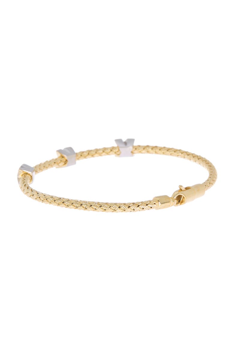 18K Gold Vermeil Braided Diamond Cuff Bracelet - 0.20 ctw, Alternate, color, YELLOW