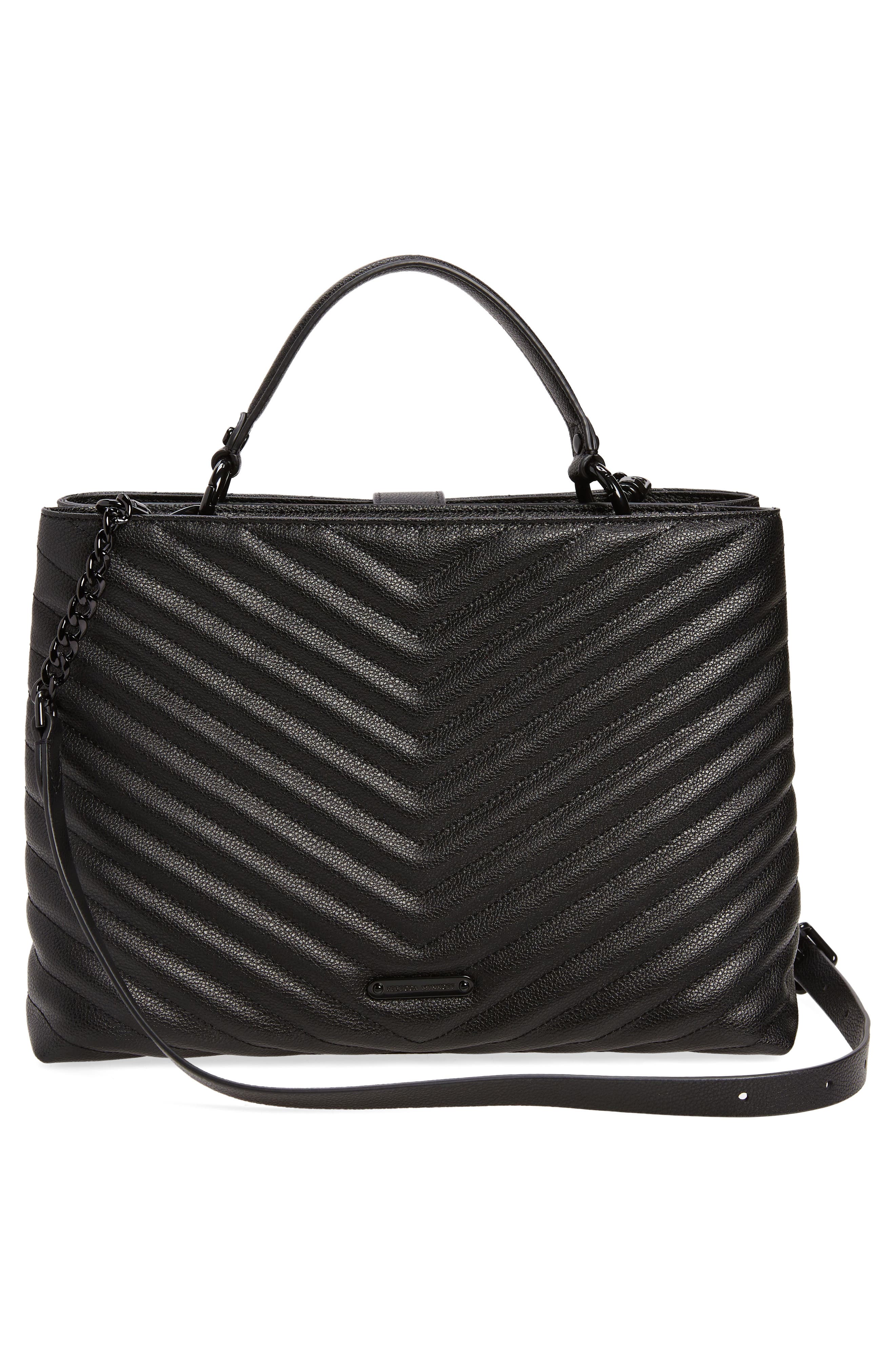 Rebecca Minkoff Edie Large Leather Top Handle Satchel, Alternate, color, 
