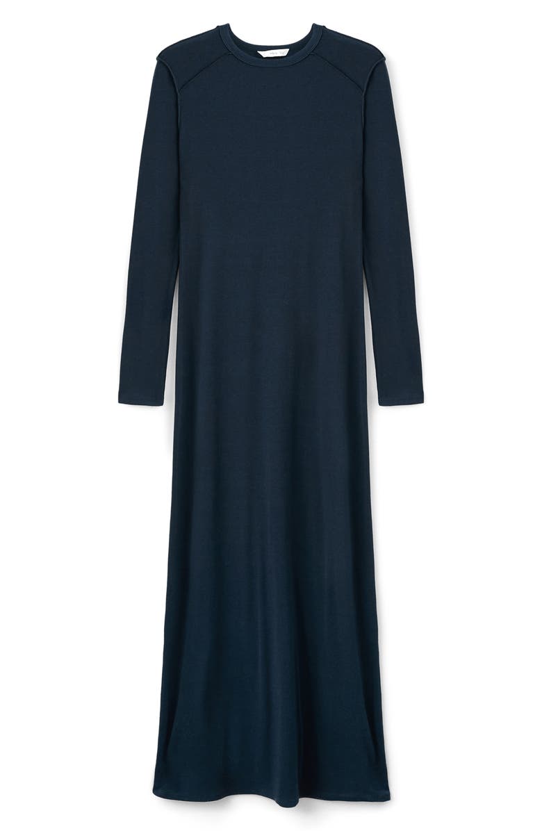 MANGO TEEN Plain Long Sleeve Maxi Dress, Alternate, color, Navy
