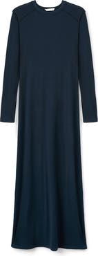 MANGO TEEN Plain Long Sleeve Maxi Dress