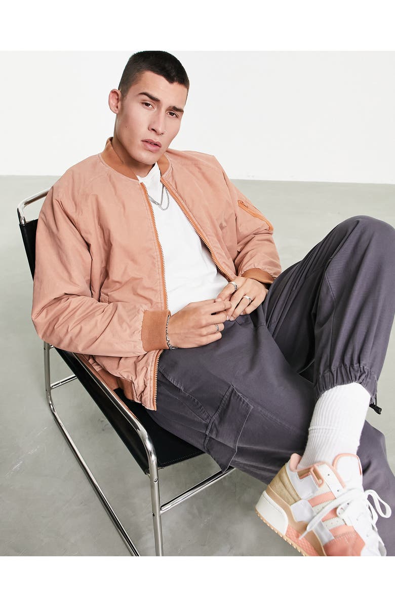ASOS DESIGN Oversize Bomber Jacket, Alternate, color,