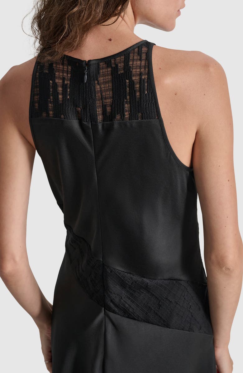 DKNY Lace Panel Sleeveless Satin Maxi Dress, Alternate, color,