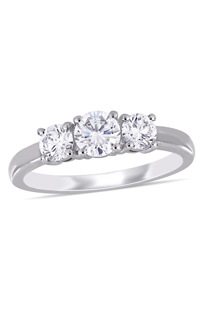 Julianna B. 1 CTW Lab-Grown Diamond 3-Stone Ring 14k, Main, color, White Gold