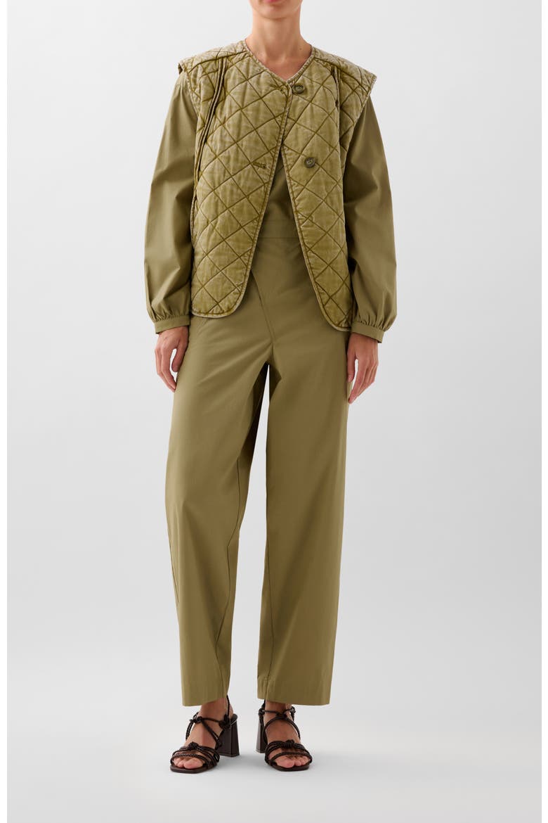 Quilted Vest, Alternate, color, Khaki