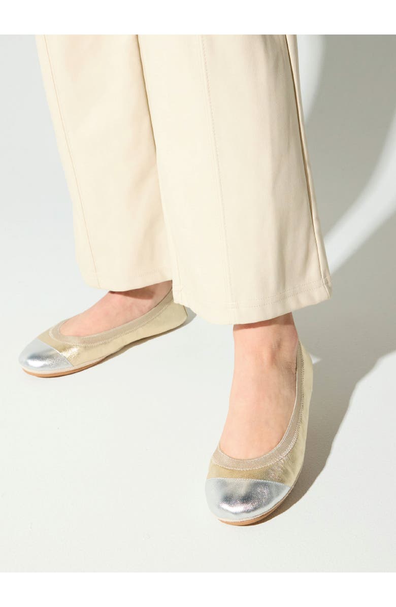 Yosi Samra Samantha Foldable Ballet Flat, Alternate, color, Gold