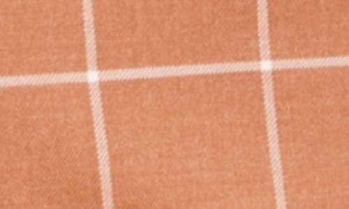 Paisley & Gray Downing Slim Fit Flat Front Windowpane Dress Pants In Brown