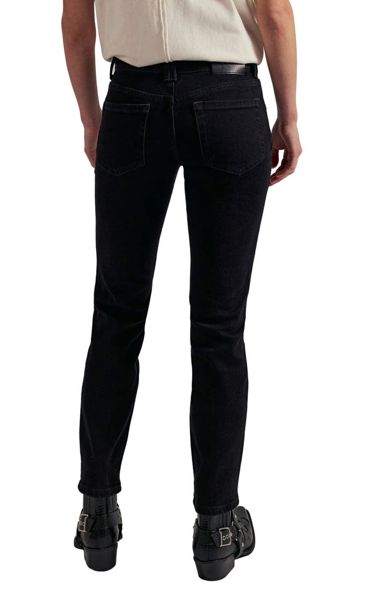 Free People Oracle Slim Straight Leg Jeans, Alternate, color, Jet Black