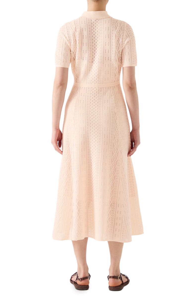 LK Bennett Dean Lace Knit Shirtdress, Alternate, color, Pink