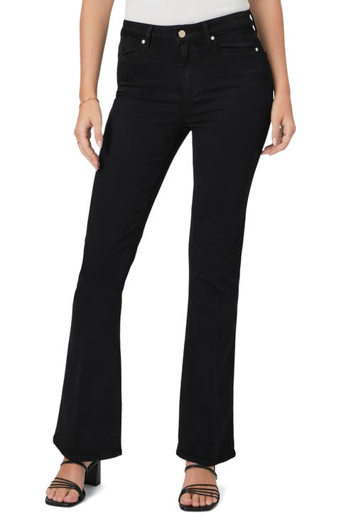 Laurel Canyon High Waist Flare Jeans (Black Shadow)