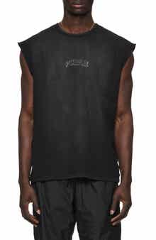 Textured Logo Cotton Muscle Tee