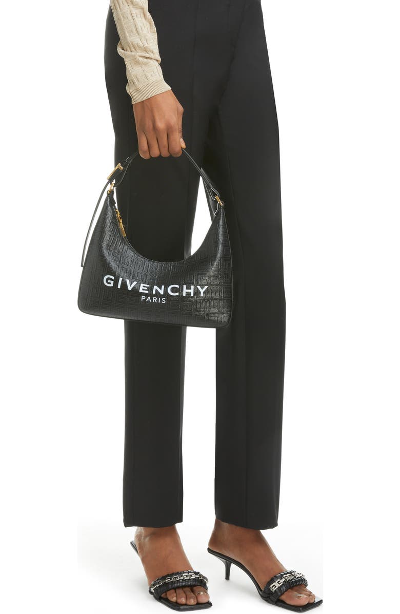 Givenchy Small Moon Cut Out Logo Jacquard Hobo Bag, Alternate, color,