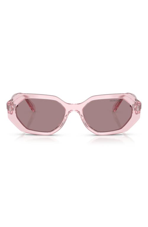 Swarovski 54mm Irregular Sunglasses in Transparent Pink 