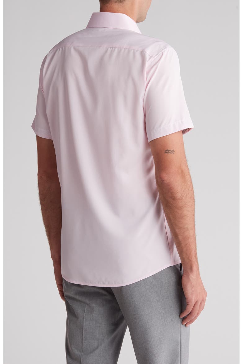 Slim Fit Performance Short Sleeve Button-Up Shirt, Alternate, color, LIGHT PINK