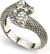 SAMUEL B. 18K Yellow Gold & Sterling Silver Snake Bypass Ring