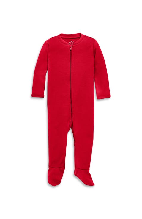 Baby Organic Zip Footie In Solid