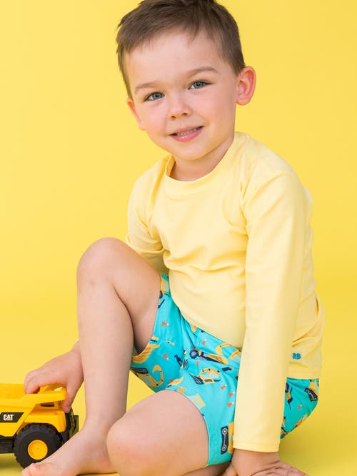 Ruggedbutts Toddler Boys Upf50+ Swim Trunks In Blue