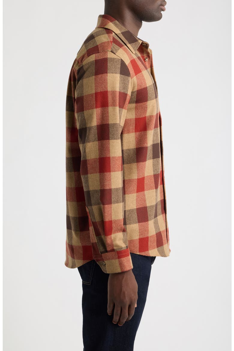 Lodge Plaid Wool Button Up Shirt, Alternate, color, RED MULTI CHECK