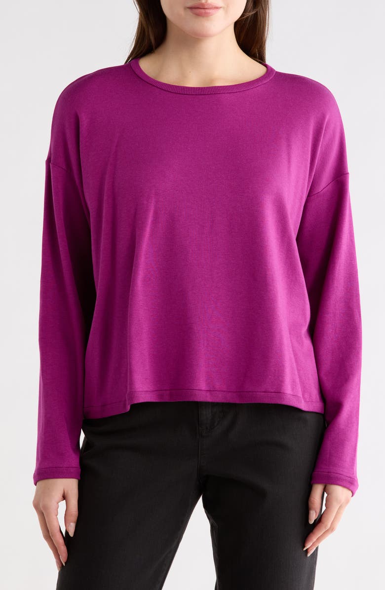 Eileen Fisher Boxy Terry Top, Main, color, Berry Bloom