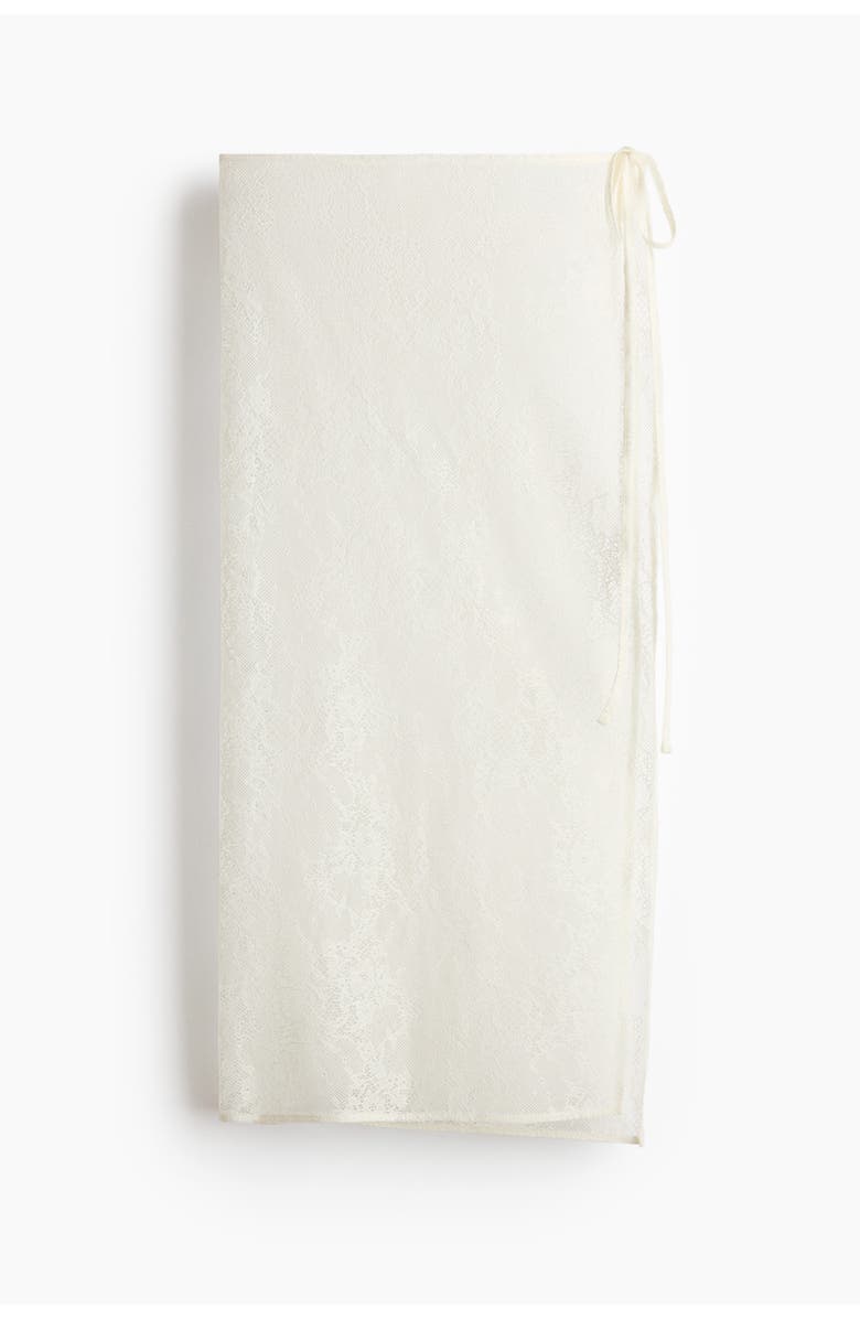 H&M Lace Wrap Skirt, Main, color, Light Beige