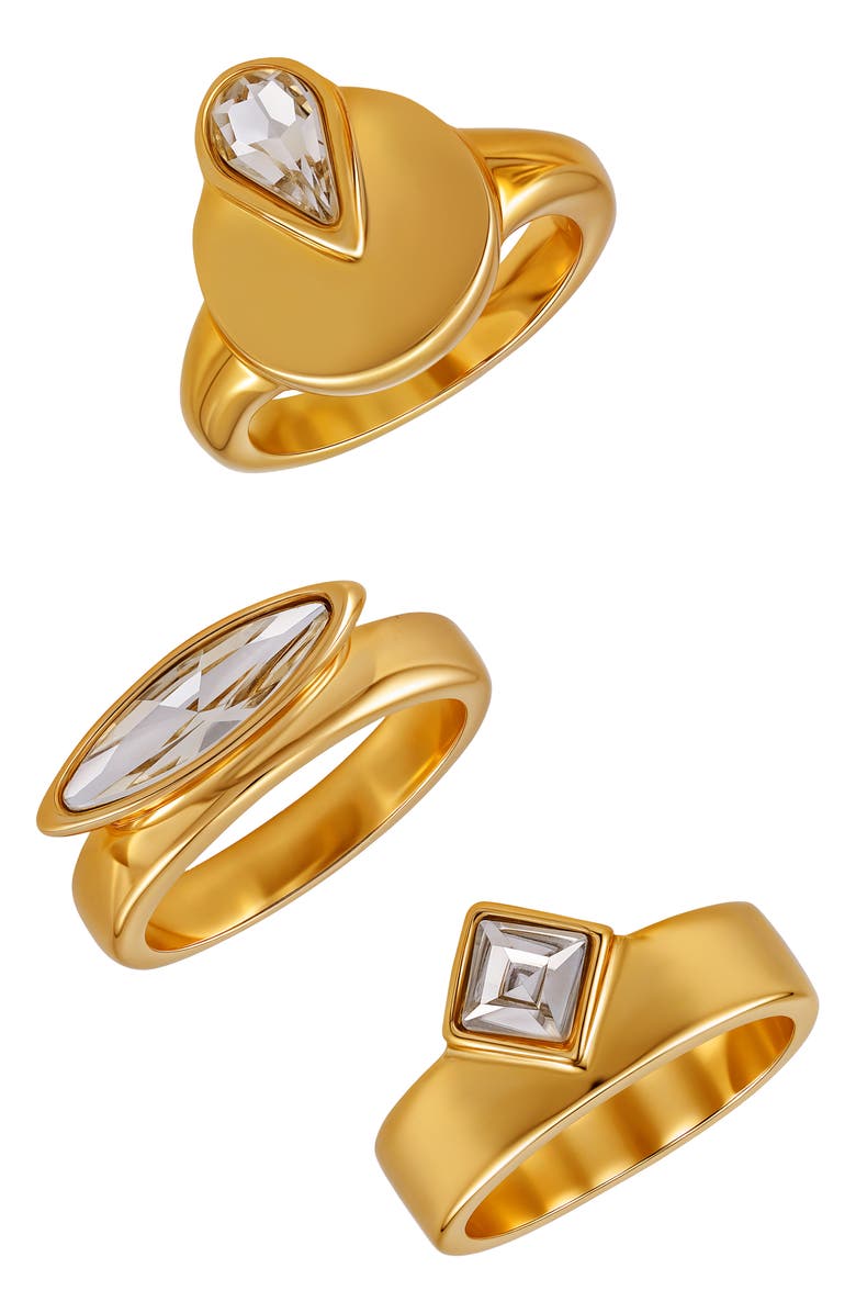 Vince Camuto Trio Assorted 3-Pack Ring Set, Alternate, color, Gold Tone