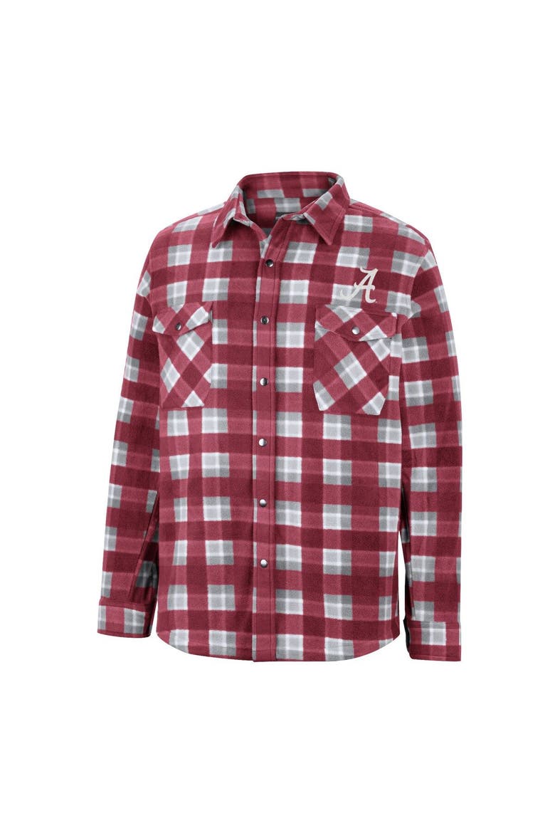 Men's Colosseum Crimson/White Alabama Crimson Tide Ellis Plaid Full-Snap Shirt Jacket, Alternate, color, Crimson