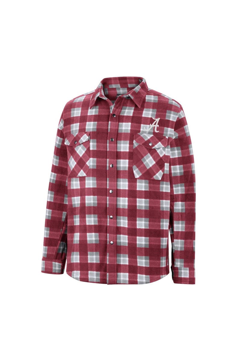 COLOSSEUM Men's Colosseum Crimson/White Alabama Crimson Tide Ellis Plaid Full-Snap Shirt Jacket, Alternate, color, Crimson