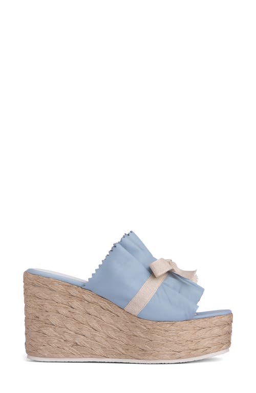Beautiisoles Noelle Espadrille Platform Wedge Slide Sandal In Sky Blue