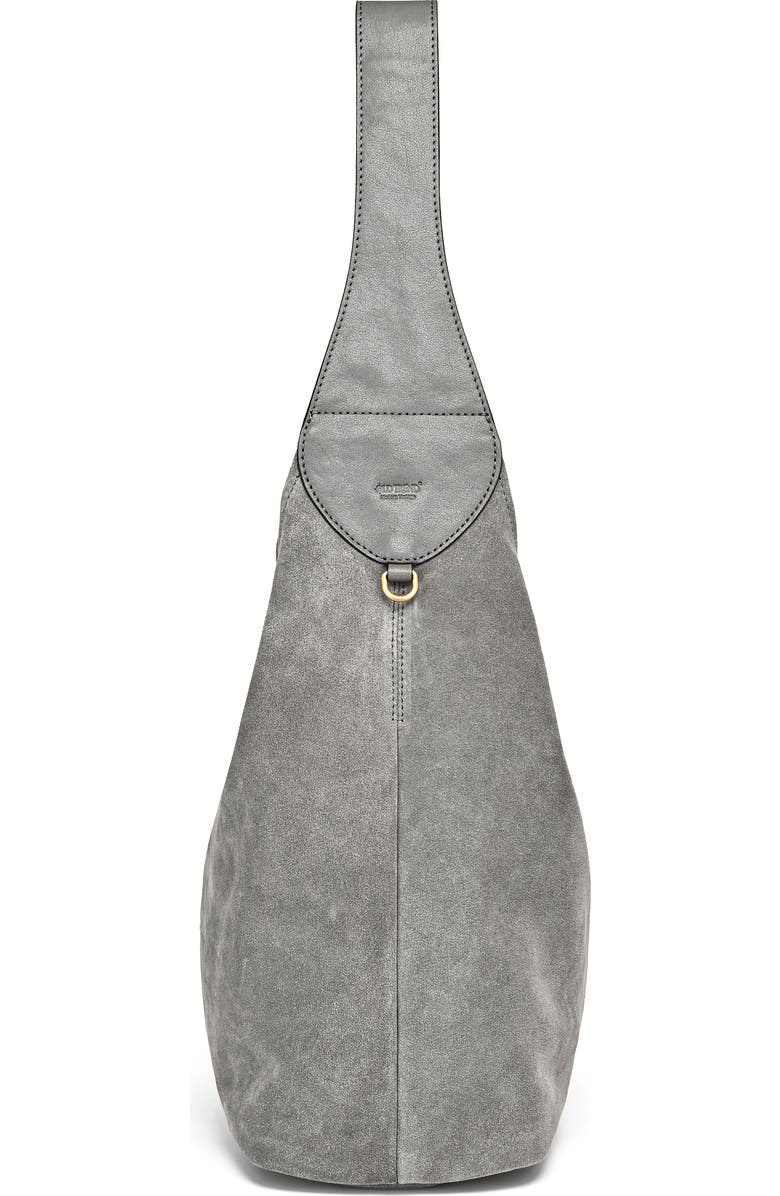 OLD TREND Hydrangea Genuine Leather Suede Classic Hobo Bag, Alternate, color, Grey