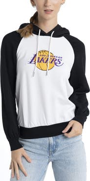 LUSSO Women's Lusso White Los Angeles Lakers Marlowe Tri-Blend Raglan Pullover Hoodie