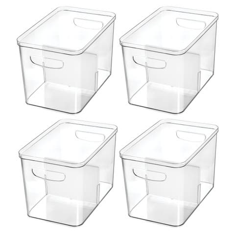 Divided Pantry Organizer Bin - Set of 4 - Clear/White