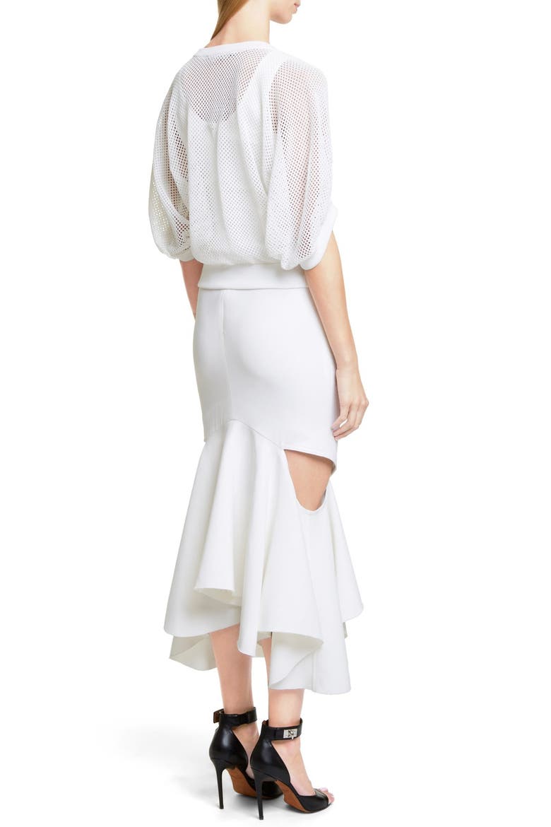 Victorian Sleeve Knit Mesh Top, Alternate, color, OPTICAL WHITE