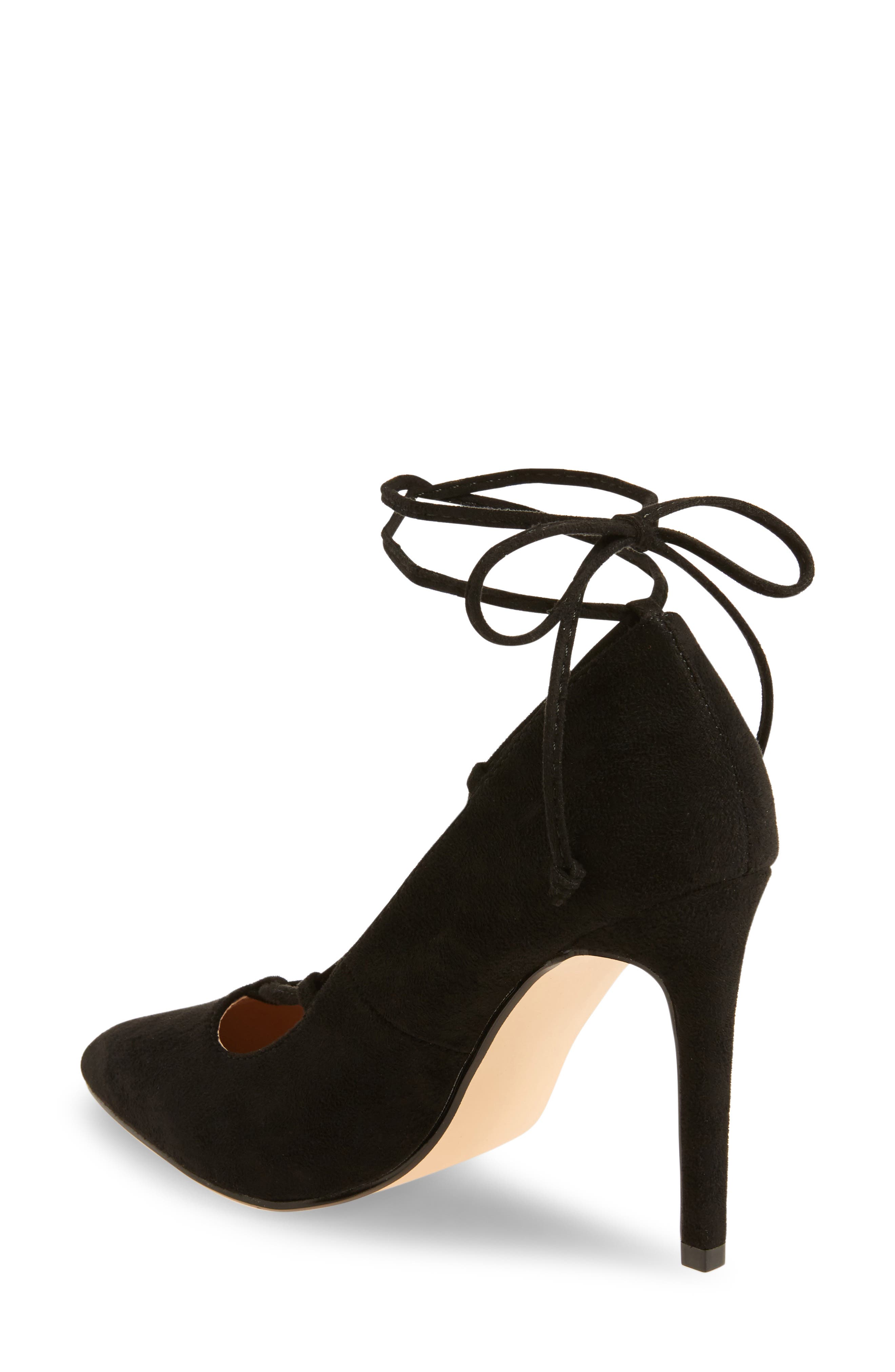Raja Lace-Up Pump, Alternate, color, BLACK FAUX SUEDE
