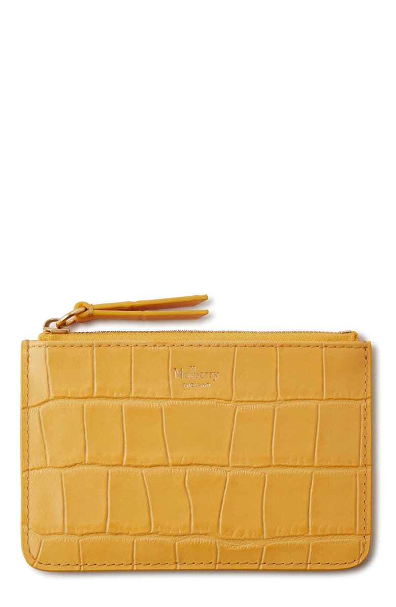 Mulberry Small Croc Embossed Leather Zip Pouch, Main, color,