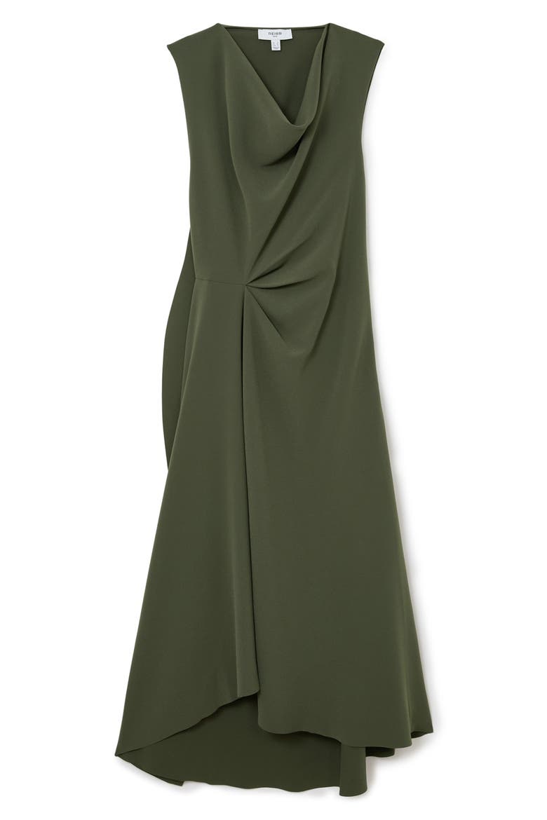 Dorota Drape Detail High-Low Dress, Alternate, color, KHAKI GREEN