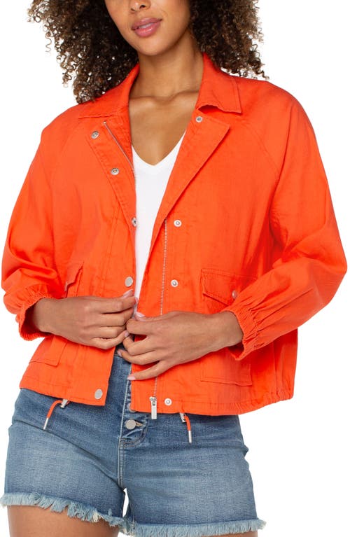 Liverpool Los Angeles Raglan Sleeve Linen Blend Jacket In Orange