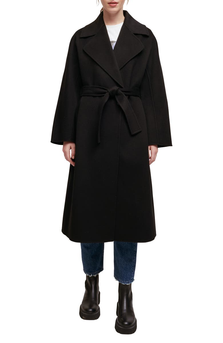 maje Gwenn Wool Blend Wrap Coat, Main, color,