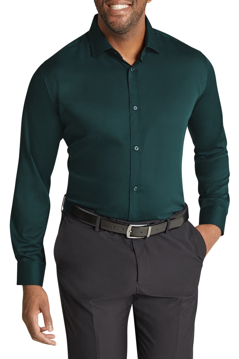 Hamilton Stretch Dress Shirt, Main, color, EMERALD