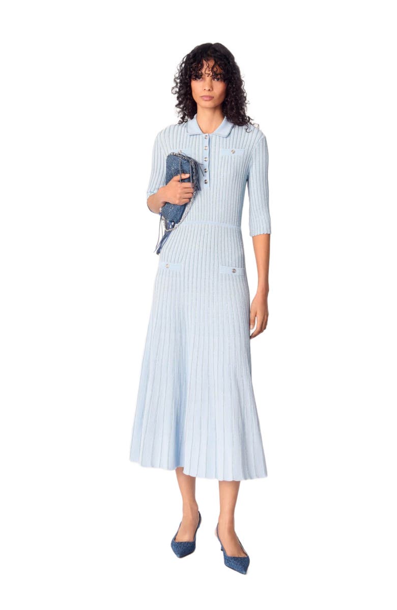 maje Rib knit midi dress, Main, color, 