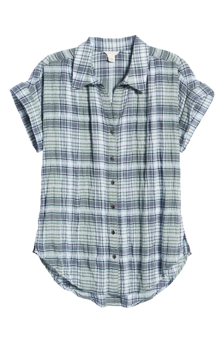 Caslon<sup>®</sup> Plaid Stretch Cotton Camp Shirt, Alternate, color, 