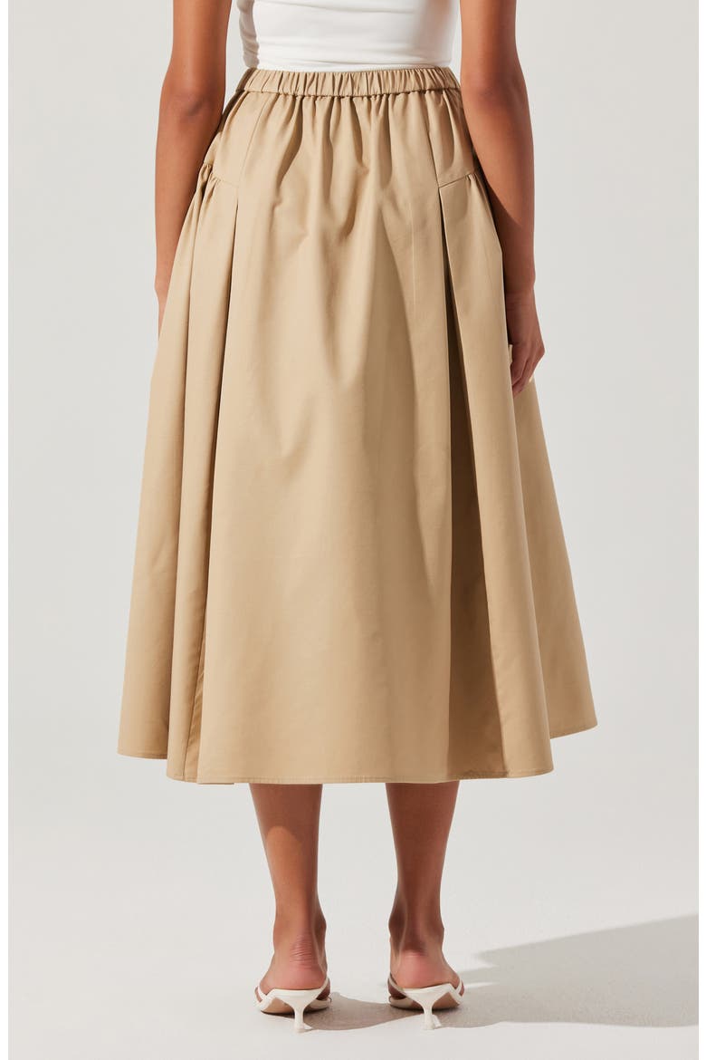 Laila Midi Skirt, Alternate, color, KHAKI
