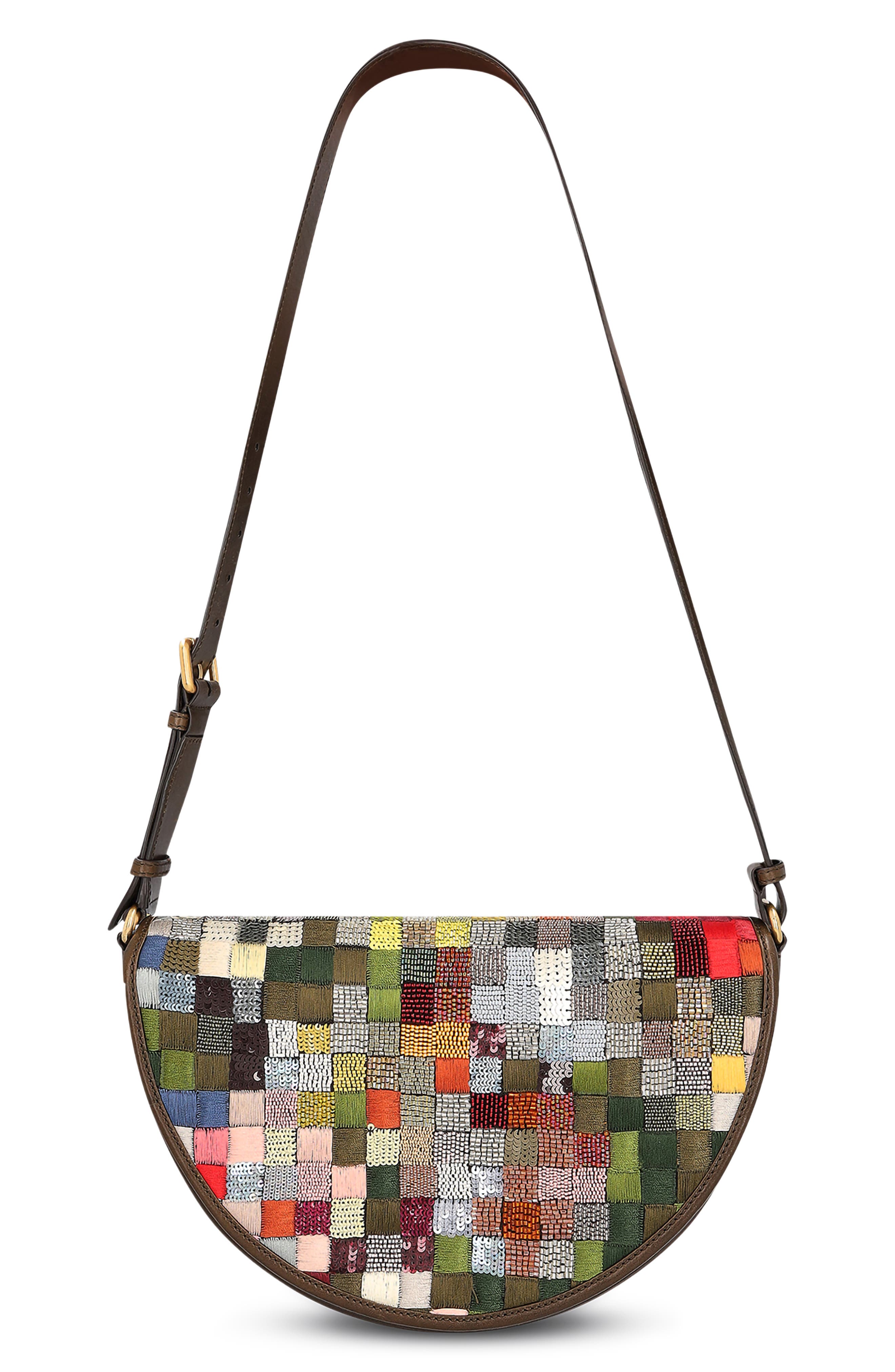 Embellished Silk & Viscose Shoulder Bag, Main, color, MULTI 980